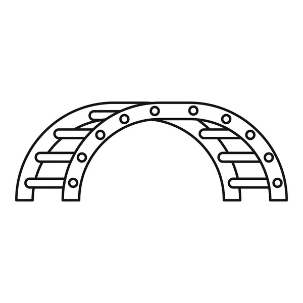 Icône du terrain de jeu des escaliers, style contour — Image vectorielle