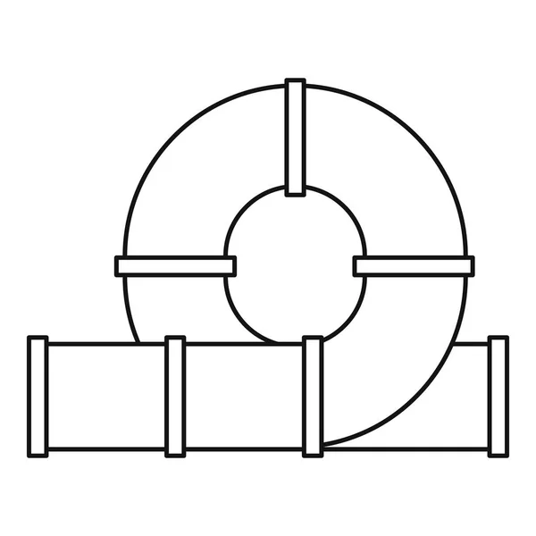 Deslizador tubo de agua icono, estilo de contorno — Archivo Imágenes Vectoriales