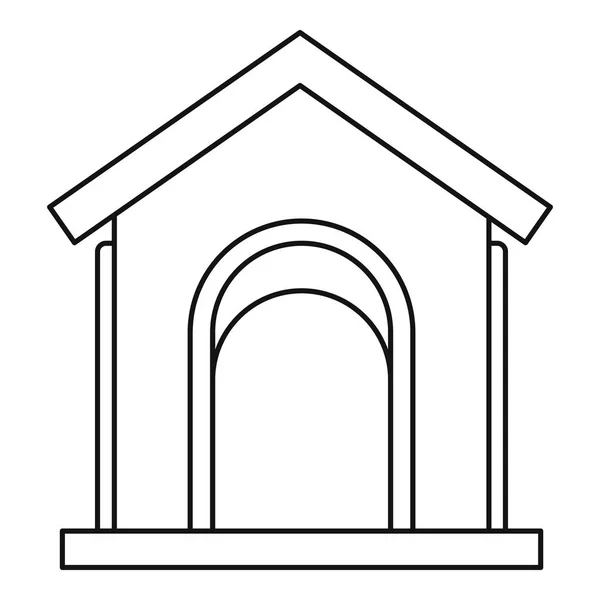 Casa de juguete en el icono del patio de recreo, estilo de esquema — Archivo Imágenes Vectoriales