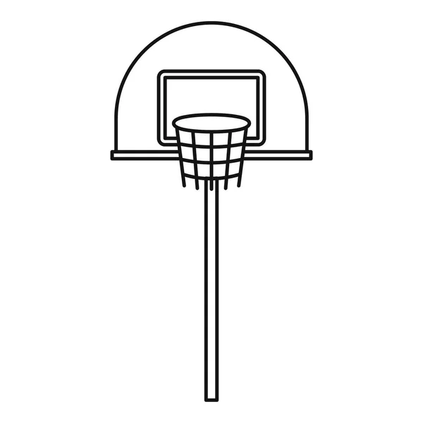 Açık basketbol hoop simgesi, anahat stili — Stok Vektör