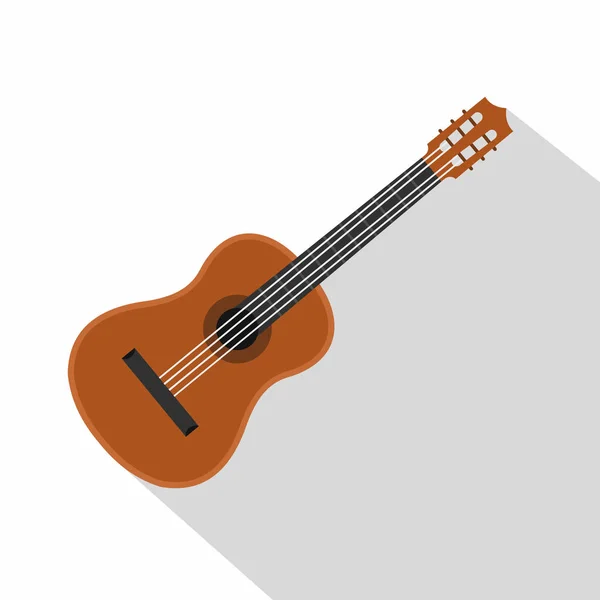 Icône de guitare, style plat — Image vectorielle