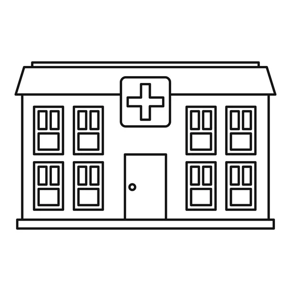 Icono del hospital, estilo del esquema — Archivo Imágenes Vectoriales