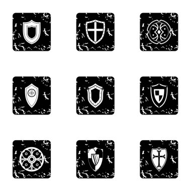 Kalkan Icons set, grunge tarzı