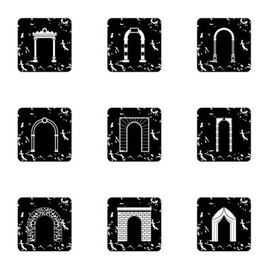 Kemer Icons set, grunge tarzı