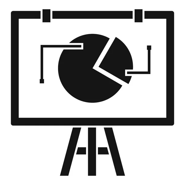 Flip chart con icona statistica, stile semplice — Vettoriale Stock