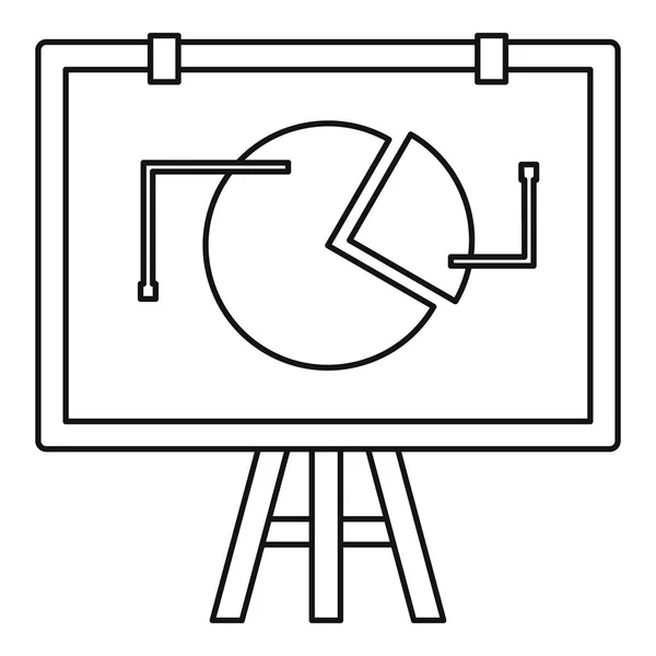 Flip chart avec icône de statistiques, style de contour — Image vectorielle