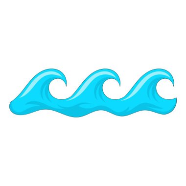 Sea wave icon, cartoon style