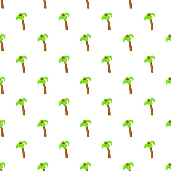 Palm tree with coconuts pattern, cartoon style