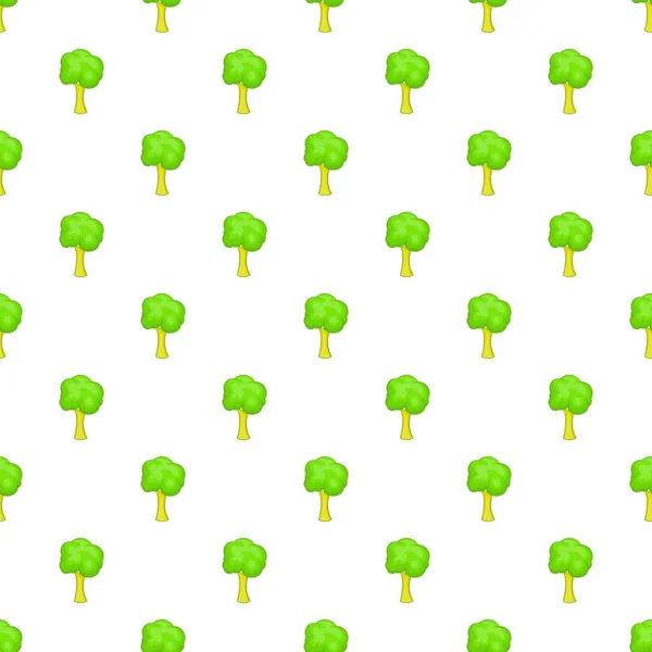 Patrón de árbol verde, estilo de dibujos animados — Vector de stock