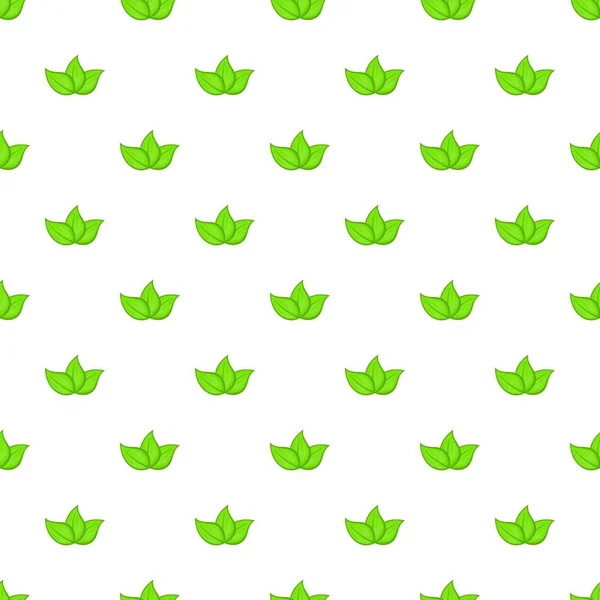 Patrón de hojas verdes, estilo de dibujos animados — Vector de stock