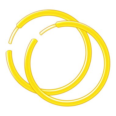 Altın küpe simgesi, karikatür tarzı