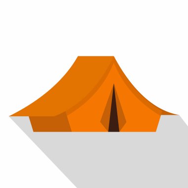 Sarı çadır simgesi, düz stil