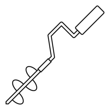 El balıkçılık buz matkap simgesi, anahat stili