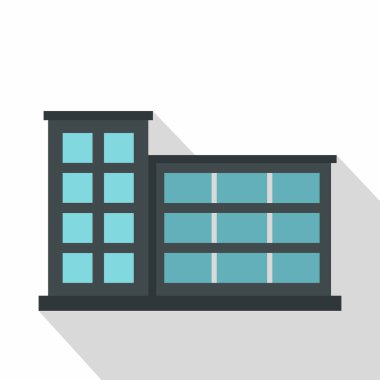 Endüstriyel fabrika binası simgesi, düz stil