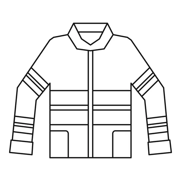 Icône de veste de pompier, style contour — Image vectorielle