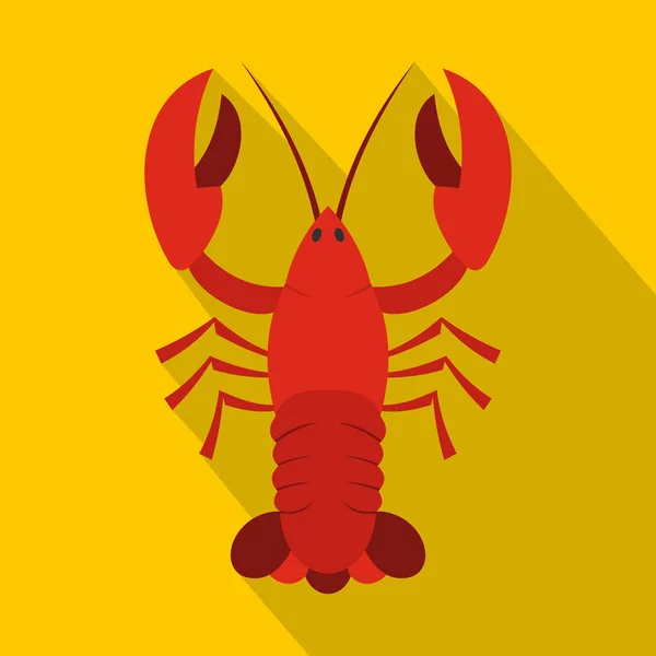 Red crayfish icon, flat style — Stock Vector