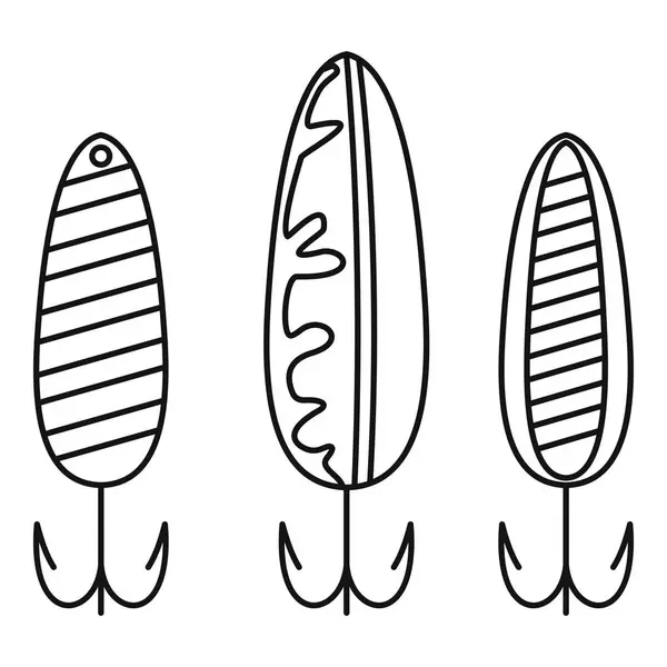 Icono de señuelo de pesca, estilo de esquema — Vector de stock