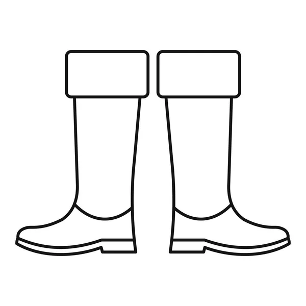 Bottes en caoutchouc haute icône, style contour — Image vectorielle