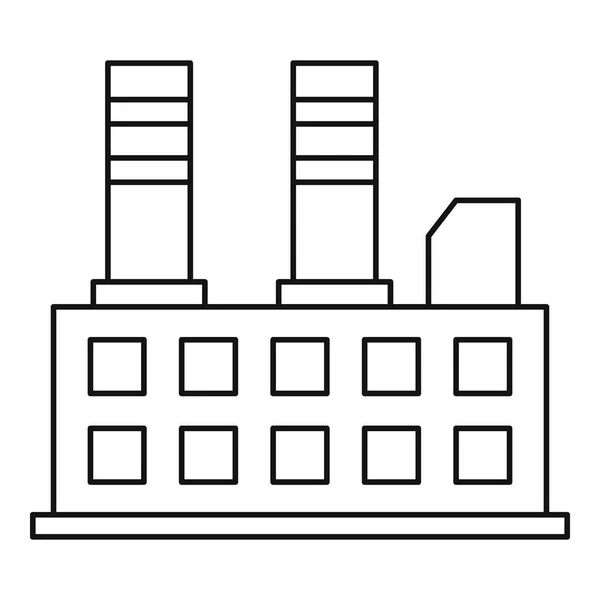 Icono de planta de energía, estilo de esquema — Vector de stock