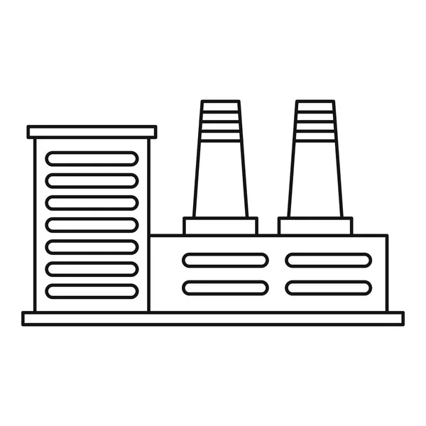 Plant gebouw pictogram, Kaderstijl — Stockvector