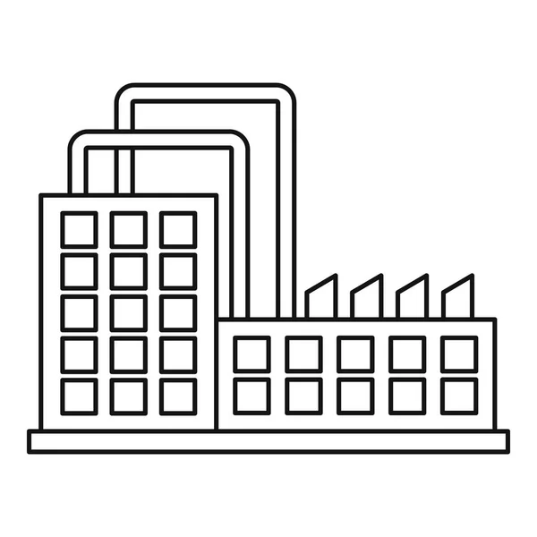 Icono de planta de energía, estilo de esquema — Archivo Imágenes Vectoriales