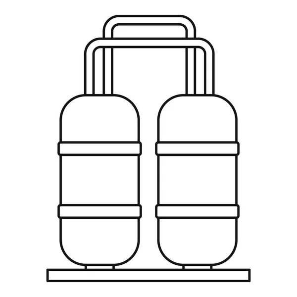 Icône raffinerie de pétrole, style contour — Image vectorielle