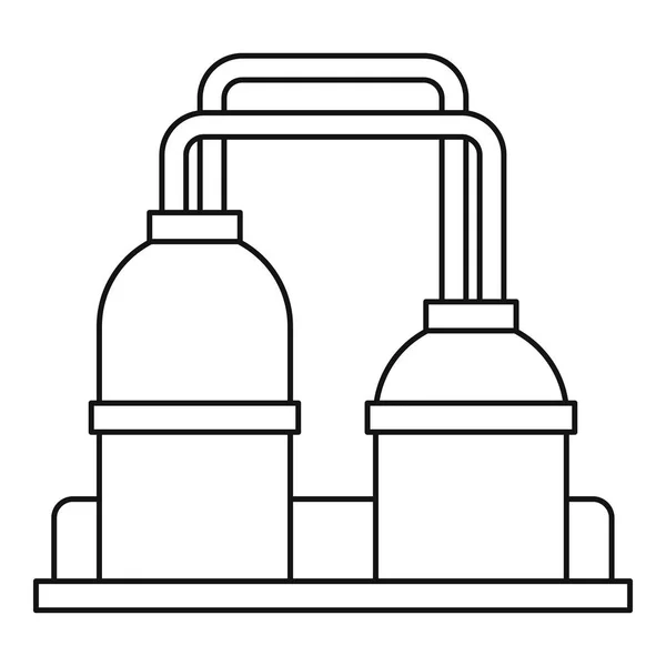 Icono de fábrica de procesamiento de aceite, estilo de esquema — Archivo Imágenes Vectoriales