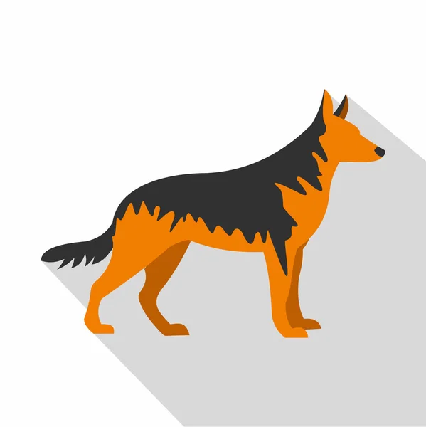 ドイツの羊飼いの犬のアイコン、フラットスタイル — ストックベクタ