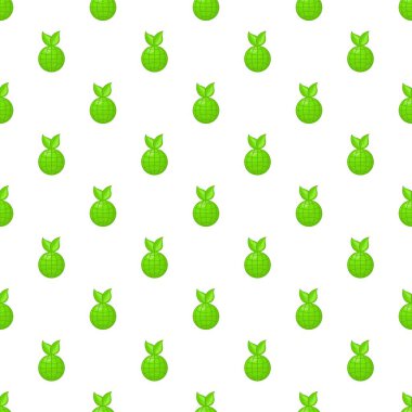 Dünya karikatür tarzı yeşil yaprak desenli