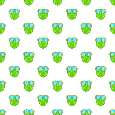 Yeşil paintball maskesi desen, karikatür tarzı