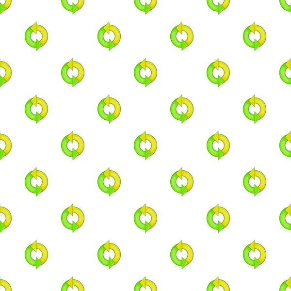 Green refresh arrows pattern, cartoon style — Stock Vector