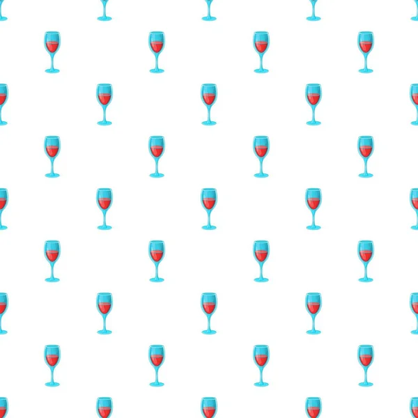 Patrón de copa de vino tinto, estilo de dibujos animados — Vector de stock