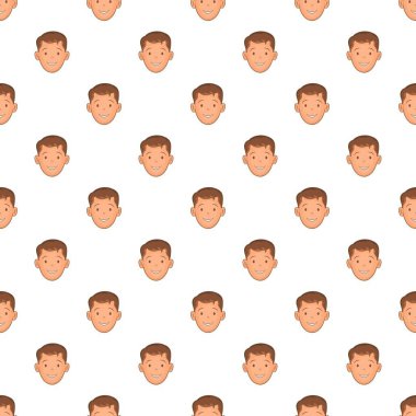 Karikatür tarzı saç kesimi desenli erkek yüz