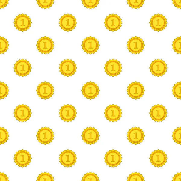 Médaille d'or pour le motif de la première place, style dessin animé — Image vectorielle