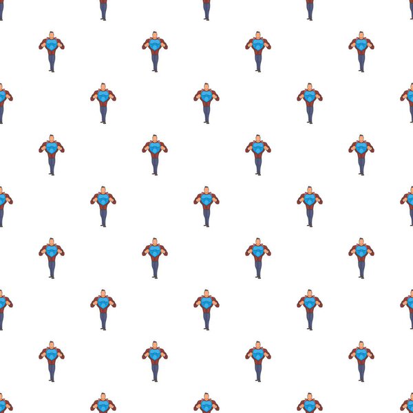 Superhero in costumes pattern, cartoon style
