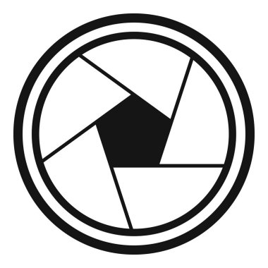 Fotoğraf objektif simgesi, basit tarzı