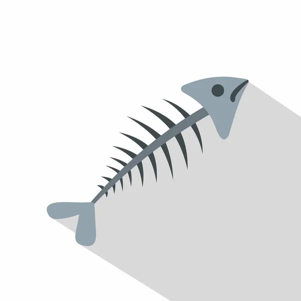 鱼骨头图标，平面样式 — 图库矢量图片