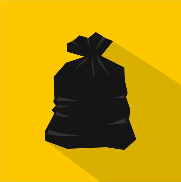 Icône sac poubelle, style plat — Image vectorielle