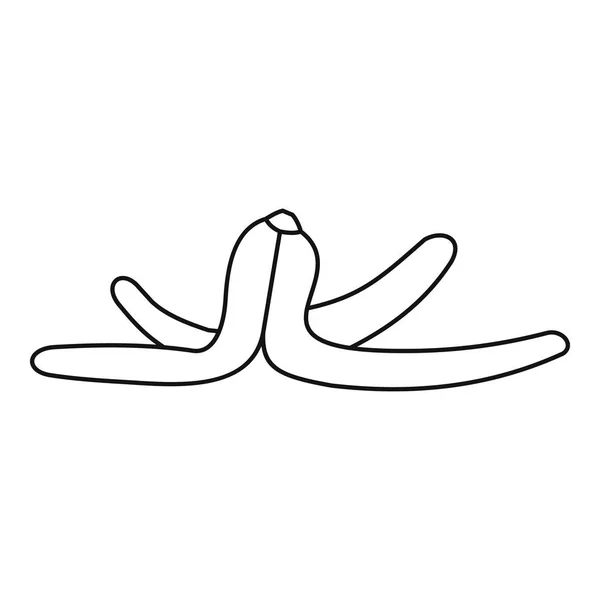 Bananenschalen-Symbol, Umrissstil — Stockvektor