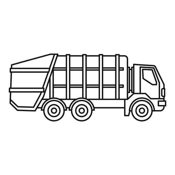Иконка мусоровоза, набросок стиля — стоковый вектор