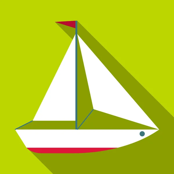 Yacht icon, flat style — Stock Vector