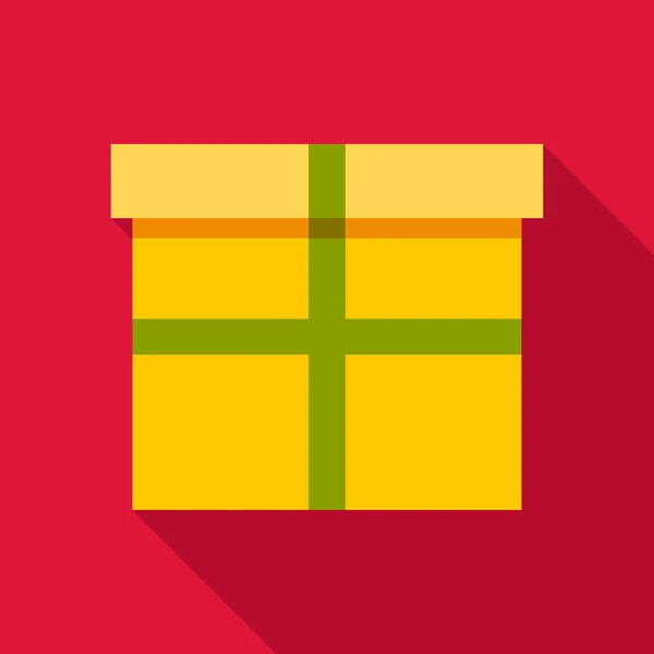 Icono de caja amarilla, estilo plano — Vector de stock