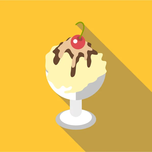 Delicious ice cream icon, flat style — Stock Vector