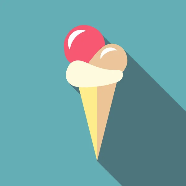 Icono de helado de bola, estilo plano — Vector de stock