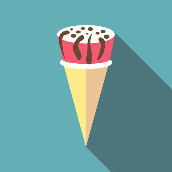 Berry ice cream icon, flat style — Stock Vector