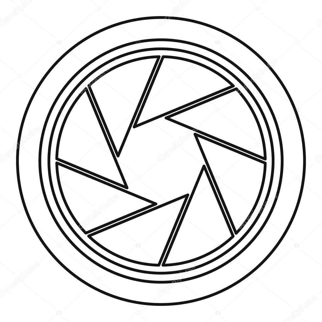 Photographic objective icon. Outline illustration of photographic objective vector icon for web