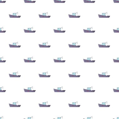 Balık desen, karikatür tarzı yakalamak için gemi