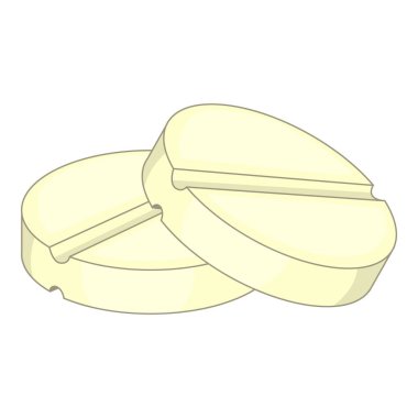 İlaç tablet simgesi, karikatür tarzı