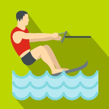 Kayak simgesi, düz stil su