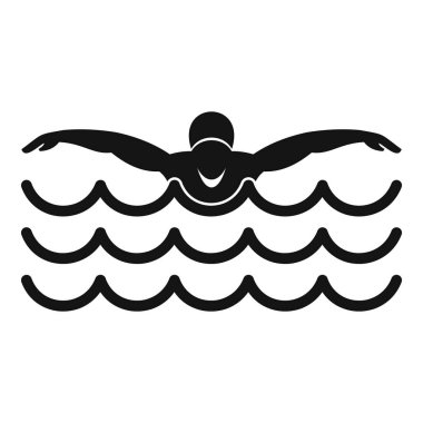 Kelebek yüzücü simgesi, basit tarzı